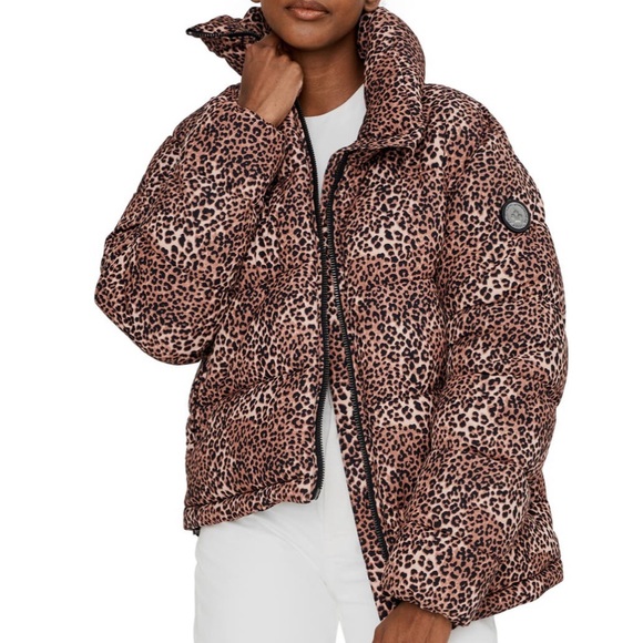 NOIZE Jordan Water Resistant Puffer in Leopard - Picture 1 of 3
